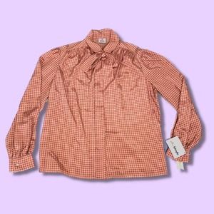 Vintage 1980s Houndstooth Blouse NWT